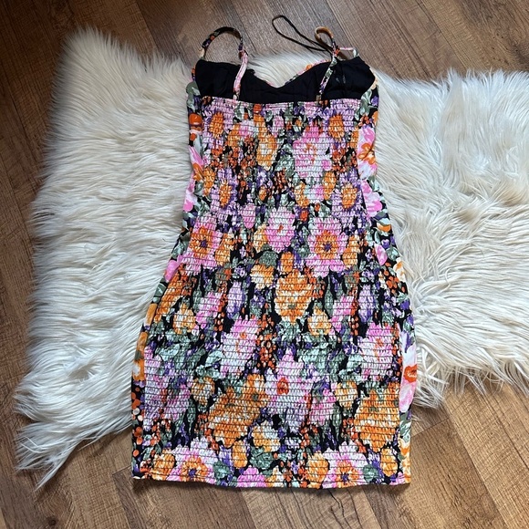 HELLO MOLLY Friendly Banter Mini Dress In Black Floral - Picture 9 of 9